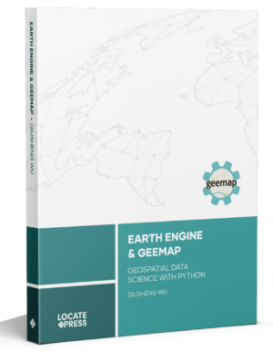 Earth Engine and Geemap book cover in 3D