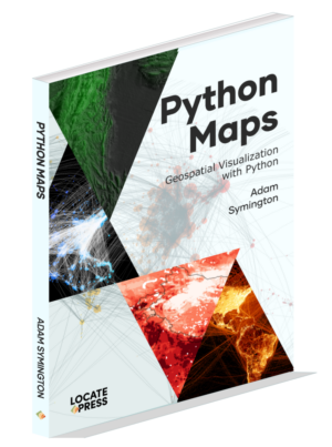 Python Maps book cover by Adam Symington and Locate Press